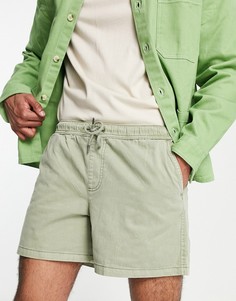 Зеленые выбеленные шорты без застежки New Look-Зеленый цвет