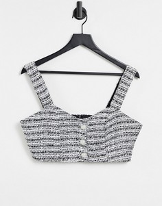 Монохромный бралетт из букле Miss Selfridge-Белый