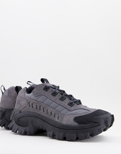 Серые замшевые кроссовки на массивной подошве Caterpillar-Серый