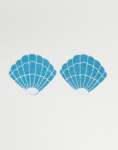 Голубые стикеры для груди в форме морских ракушек ASOS DESIGN-Голубой