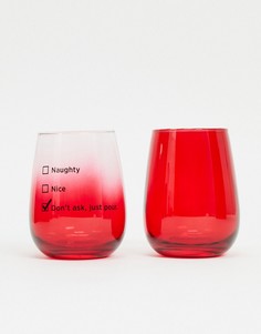 Набор из 2 стаканов со слоганом "naughty or nice" Typo Christmas-Мульти