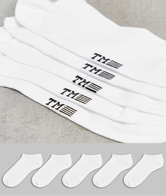 Набор из 5 пар белых спортивных носков Topman-Белый
