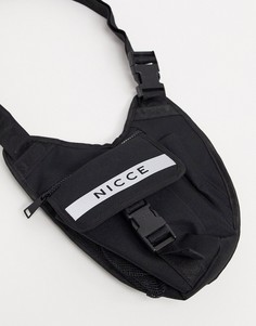 Черная сумка через плечо со светоотражающим логотипом Nicce-Черный