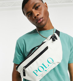 Кремовая сумка-кошелек на пояс с зеленым логотипом Polo Ralph Lauren x ASOS Exclusive Collab-Белый