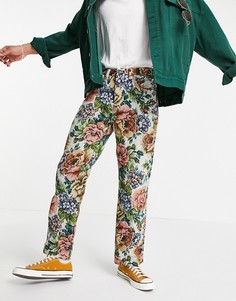 Разноцветные тканые джинсы с цветочным узором в винтажном стиле Jaded London-Многоцветный