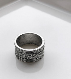 Серебристое кольцо с рельефным узором в виде змей Reclaimed Vintage-Серебристый