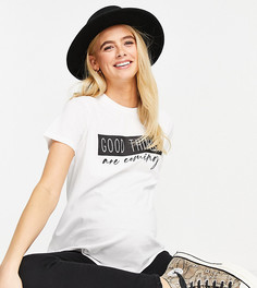 Белая футболка c надписью «Good Things Are Coming» ASOS DESIGN Maternity-Белый