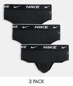 Набор из 3 пар черных хлопковых эластичных трусов Nike-Черный