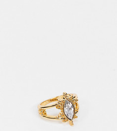 Кольцо с покрытием из 14-каратного золота с камнем Reclaimed Vintage Inspired-Золотой