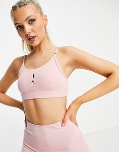 Розовый спортивный бюстгальтер с легкой поддержкой Nike Yoga Indy Essentials-Розовый цвет