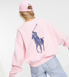 Розовый свитшот с принтом на спине Polo Ralph Lauren x ASOS Exclusive Collab-Розовый цвет