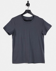 Черная свободная футболка с круглым вырезом Abercrombie & Fitch-Серый
