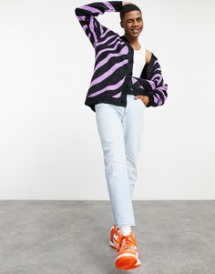 Голубые выбеленные джинсы классического кроя из плотной ткани ASOS DESIGN-Голубой