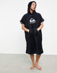 Черное полотенце с капюшоном и логотипом Quiksilver-Черный
