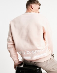 Розовый oversized-свитшот с принтом на спине ASOS Unrvlld Spply-Розовый цвет