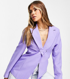 Сиреневый облегающий блейзер ASYOU-Фиолетовый цвет