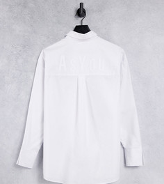 Белая oversized-рубашка с логотипом ASYOU-Белый