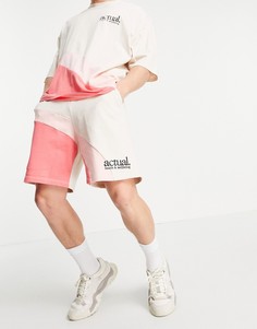 Розовые шорты с асимметричными вставками в стиле колор блок от комплекта ASOS Actual-Розовый цвет