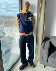 Куртка в университетском стиле с логотипом Mennace-Темно-синий