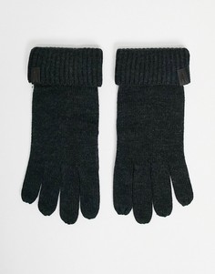 Черные меланжевые перчатки из мериносовой шерсти AllSaints-Черный цвет
