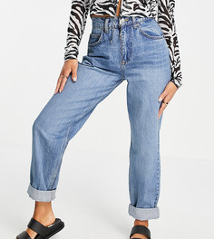 Выбеленные джинсы в винтажном стиле с завышенной талией ASOS DESIGN Petite-Голубой