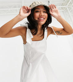 Белый поплиновый сарафан мини Topshop Petite