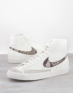 Белые кроссовки со змеиным принтом Nike Blazer Mid 77-Многоцветный