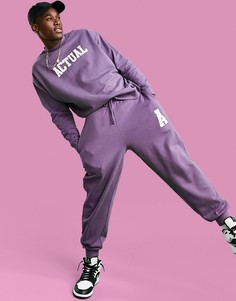 Фиолетовые oversized-джоггеры с логотипом в университетском стиле ASOS Actual-Фиолетовый цвет