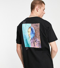 Черная футболка из органического хлопка с принтом "Van Gogh" Reclaimed Vintage-Черный цвет