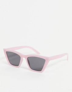 Розовые угловатые солнцезащитные очки "кошачий глаз" Monki Stine-Розовый цвет