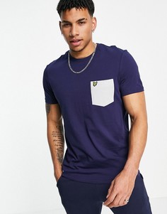 Футболка с контрастным карманом Lyle & Scott-Темно-синий