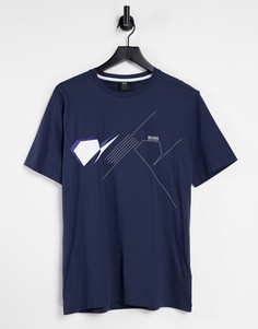 Футболка темно-синего цвета BOSS Athleisure Tee 4-Темно-синий