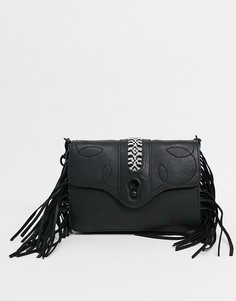 Черная кожаная сумка на плечо Rebecca Minkoff Jon-Черный