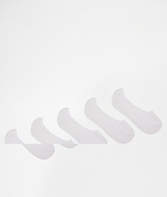 5 пар белых невидимых носков ASOS - СКИДКА-Белый