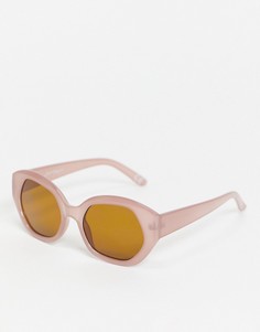 Женские розовое солнцезащитные очки круглой формы Jeepers Peepers-Розовый цвет
