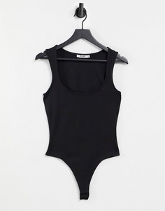 Черное боди с глубоким круглым вырезом NA-KD-Черный