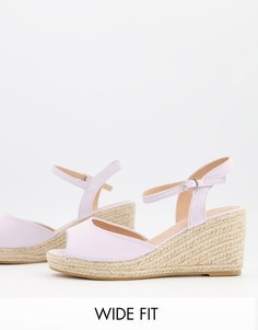 Сиреневые эспадрильи на танкетке для очень широкой стопы Simply Be-Фиолетовый цвет