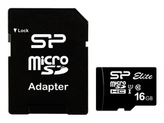 Карта памяти 16Gb - Silicon Power Elite MicroSDHC Class 10 UHS-I SP016GBSTHBU1V10SP с переходником под SD