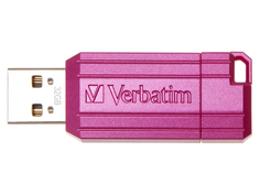 USB Flash Drive 32Gb - Verbatim Pin Stripe Hot Pink 49056
