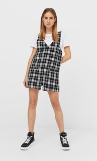 Stradivarius Комбинезон В Клетку Черный L