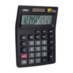 Калькулятор Deli E1519A, 12-разрядный, черный