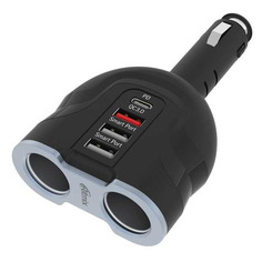 Автомобильное зарядное устройство RITMIX RM-24XQPD, 3 USB + USB type-C, 3.1A, черный