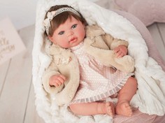 Кукла Arias Reborns Andrea пупс 45 см.; с соской; с одеялом и игрушкой (бежевый)