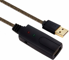 Активный кабель-удлинитель GCR USB 2.0 AM/AF с усилителем, 5 м (GCR-51886)