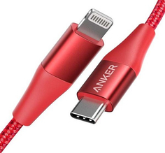 Кабель Anker PowerLine+ II, USB-C - Lightning, 90 см Red (A8652H91)