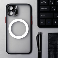 Чехол luazon для iphone 12, поддержка magsafe, с окантовкой, пластиковый, черный