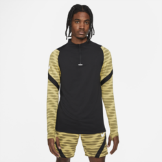 Мужская футболка для футбольного тренинга с молнией 1/4 Nike Dri-FIT Strike - Черный