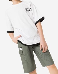 Хаки шорты-карго с принтом URBAN для мальчика Gloria Jeans
