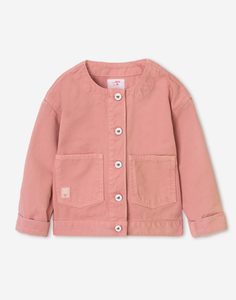 Розовая джинсовая куртка oversize для девочки Gloria Jeans
