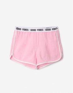 Розовые шорты с принтом Good vibes Gloria Jeans